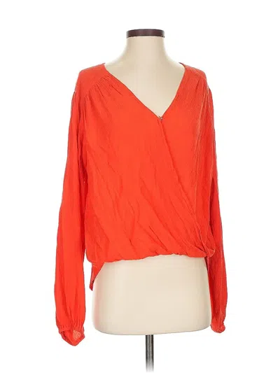 Pre-owned Free People Long Sleeve Blouse In Orange