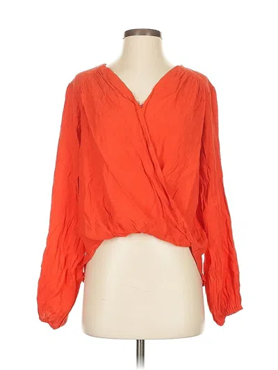 Pre-owned Free People Long Sleeve Blouse In Orange