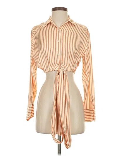 Pre-owned Free People Long Sleeve Blouse In Orange