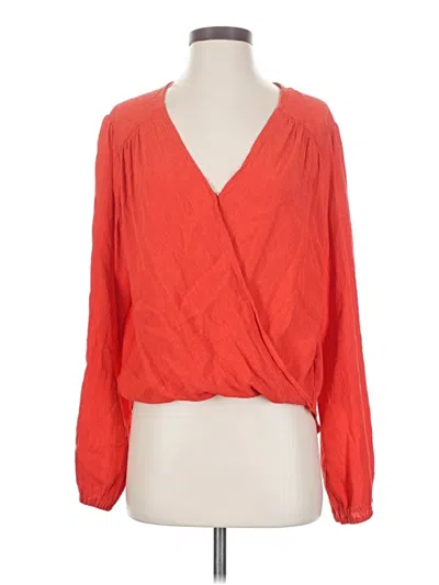 Pre-owned Free People Long Sleeve Blouse In Orange