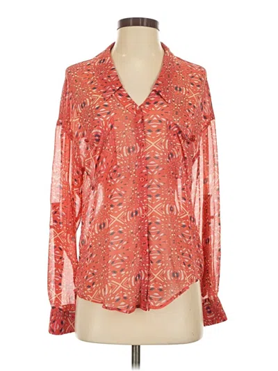 Pre-owned Free People Long Sleeve Blouse In Orange