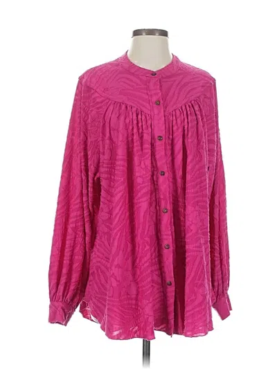 Pre-owned Free People Long Sleeve Blouse In Pink