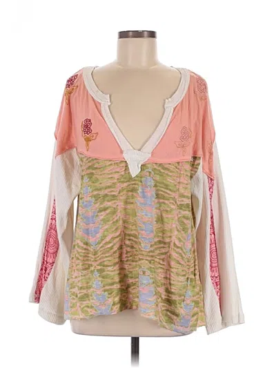 Pre-owned Free People Long Sleeve Blouse In Pink