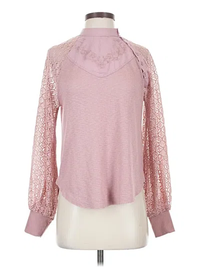 Pre-owned Free People Long Sleeve Blouse In Pink