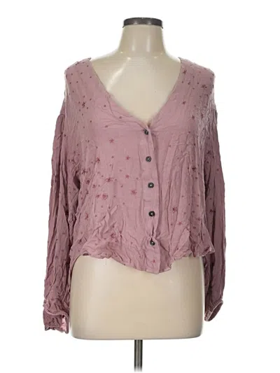 Pre-owned Free People Long Sleeve Blouse In Pink