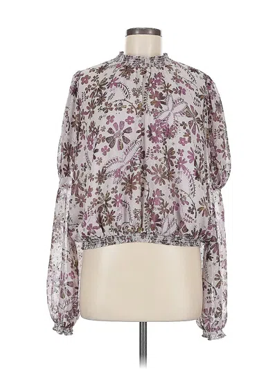 Pre-owned Free People Long Sleeve Blouse In Purple
