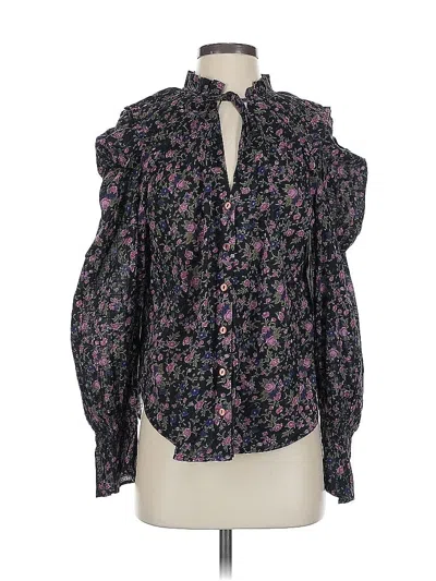Pre-owned Free People Long Sleeve Blouse In Purple