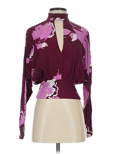Pre-owned Free People Long Sleeve Blouse In Purple