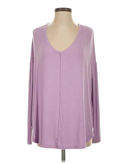 Pre-owned Free People Long Sleeve Blouse In Purple
