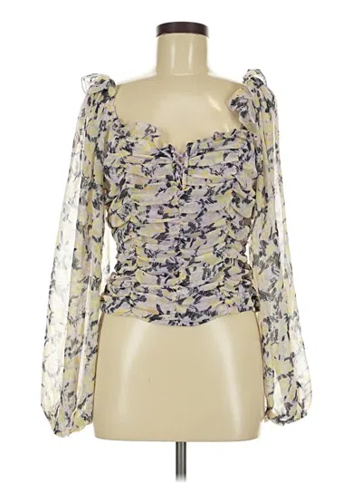 Pre-owned Free People Long Sleeve Blouse In Purple