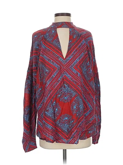 Pre-owned Free People Long Sleeve Blouse In Red
