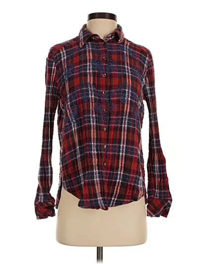 Pre-owned Free People Long Sleeve Blouse In Red