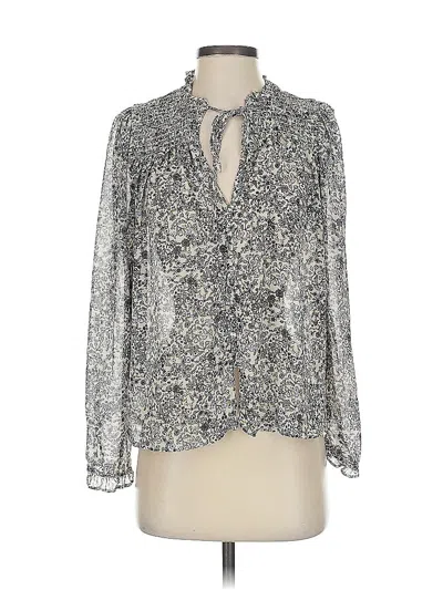 Pre-owned Free People Long Sleeve Blouse In Silver