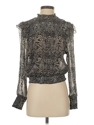 Pre-owned Free People Long Sleeve Blouse In Silver