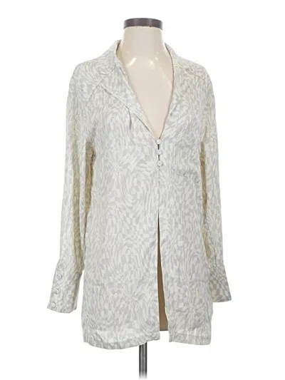 Pre-owned Free People Long Sleeve Blouse In Silver