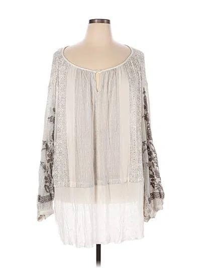 Pre-owned Free People Long Sleeve Blouse In Silver