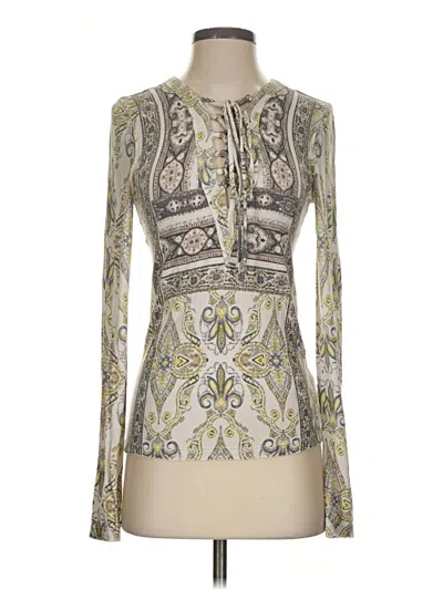 Pre-owned Free People Long Sleeve Blouse In Silver