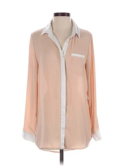 Pre-owned Free People Long Sleeve Blouse In Tan