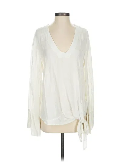 Pre-owned Free People Long Sleeve Blouse In White