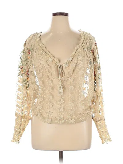 Pre-owned Free People Long Sleeve Blouse In White