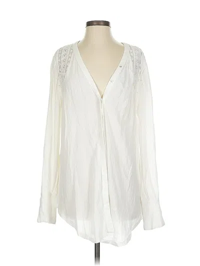 Pre-owned Free People Long Sleeve Blouse In White