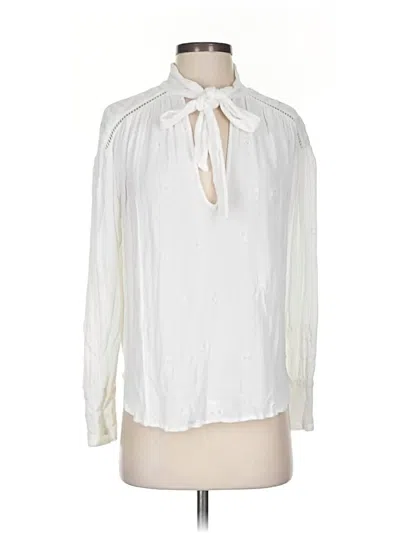 Pre-owned Free People Long Sleeve Blouse In White