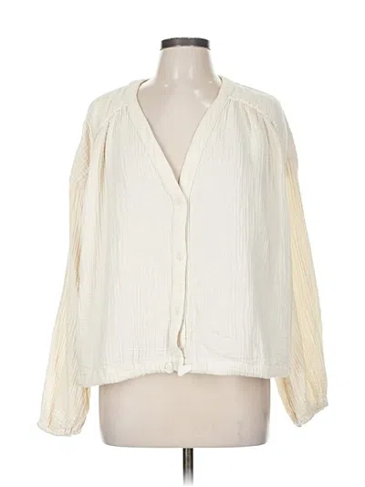 Pre-owned Free People Long Sleeve Blouse In White