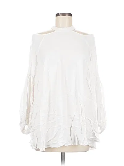 Pre-owned Free People Long Sleeve Blouse In White