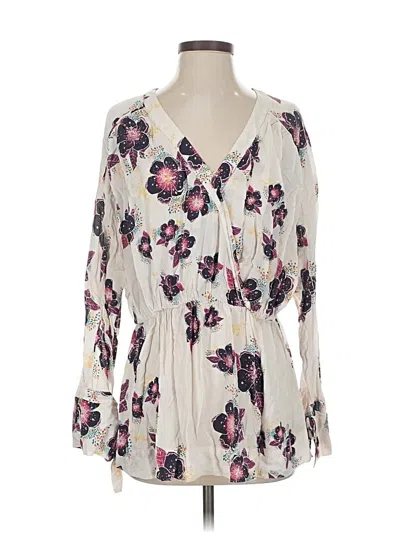 Pre-owned Free People Long Sleeve Blouse In White