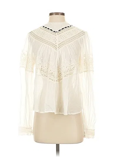 Pre-owned Free People Long Sleeve Blouse In White