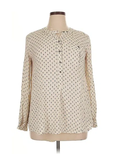 Pre-owned Free People Long Sleeve Blouse In White