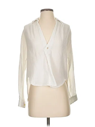 Pre-owned Free People Long Sleeve Blouse In White