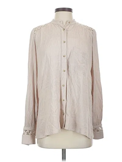 Pre-owned Free People Long Sleeve Blouse In White