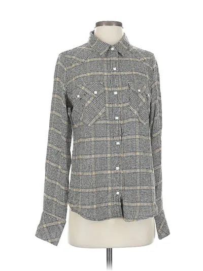 Pre-owned Free People Long Sleeve Button Down Shirt In Black