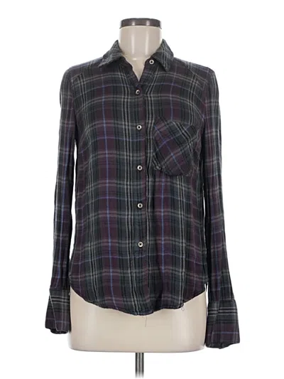 Pre-owned Free People Long Sleeve Button Down Shirt In Black