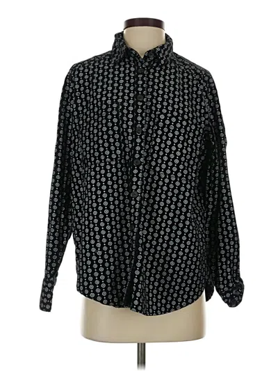 Pre-owned Free People Long Sleeve Button Down Shirt In Black