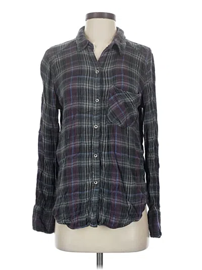 Pre-owned Free People Long Sleeve Button Down Shirt In Gray