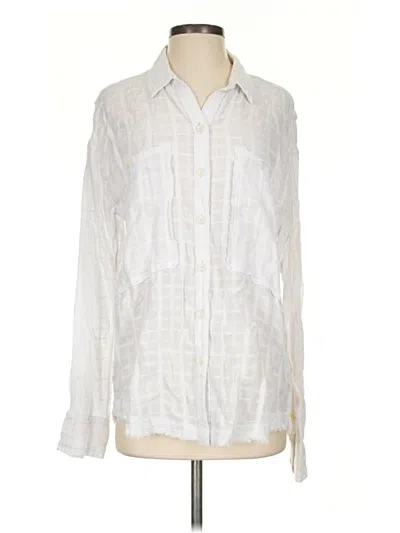 Pre-owned Free People Long Sleeve Button Down Shirt In Ivory