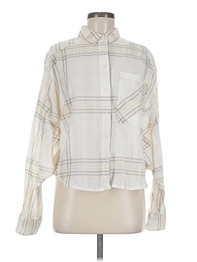 Pre-owned Free People Long Sleeve Button Down Shirt In Ivory