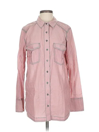Pre-owned Free People Long Sleeve Button Down Shirt In Pink