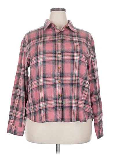 Pre-owned Free People Long Sleeve Button Down Shirt In Pink