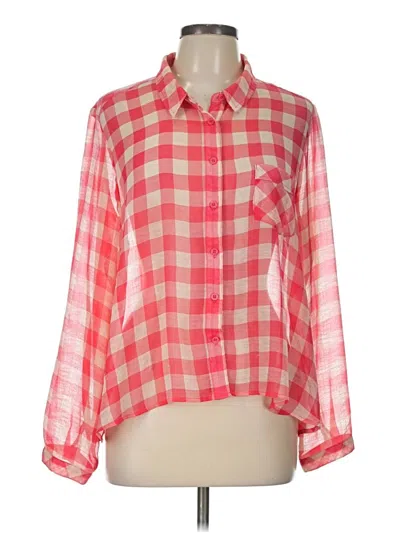 Pre-owned Free People Long Sleeve Button Down Shirt In Pink