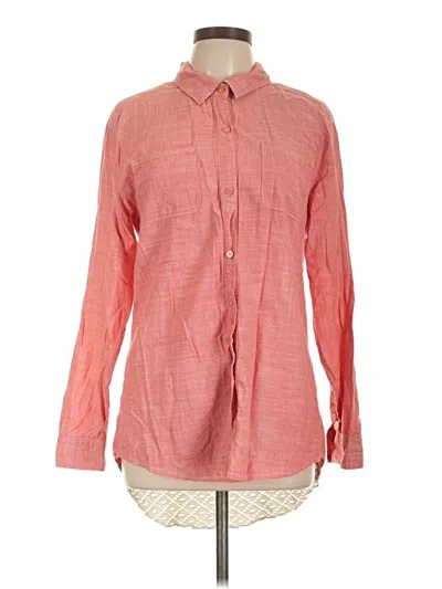 Pre-owned Free People Long Sleeve Button Down Shirt In Red