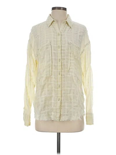 Pre-owned Free People Long Sleeve Button Down Shirt In White