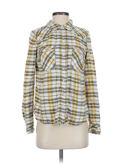 Pre-owned Free People Long Sleeve Button Down Shirt In Yellow