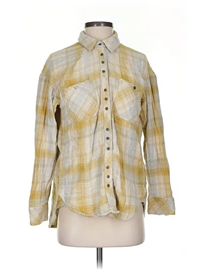 Pre-owned Free People Long Sleeve Button Down Shirt In Yellow