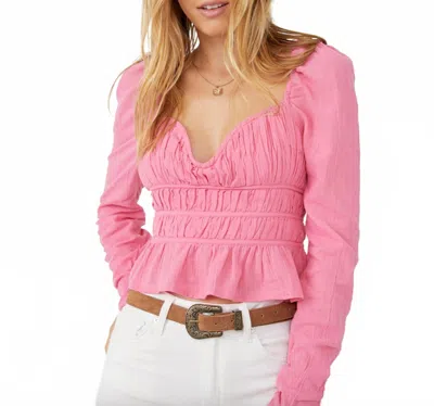 Free People Long Sleeve Peasant Underwire Top In Pink