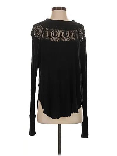 Pre-owned Free People Long Sleeve Top Black Turtleneck Tops