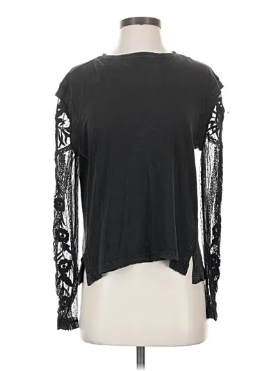 Pre-owned Free People Long Sleeve T-shirt In Black