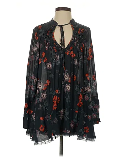 Pre-owned Free People Long Sleeve T-shirt In Black
